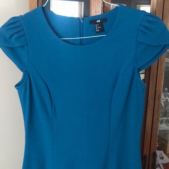 H & M DRESS TEAL BLUE SIZE 8 H&M - Picture 2 of 5